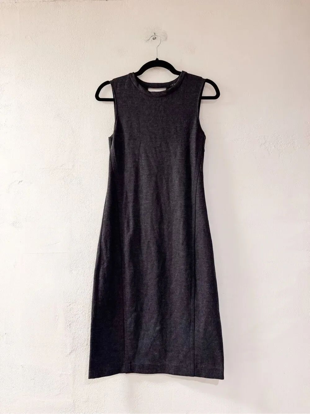 NEW Theory Gevel Wool Dress in Jersey Flannel Dark Charcoal Size 4